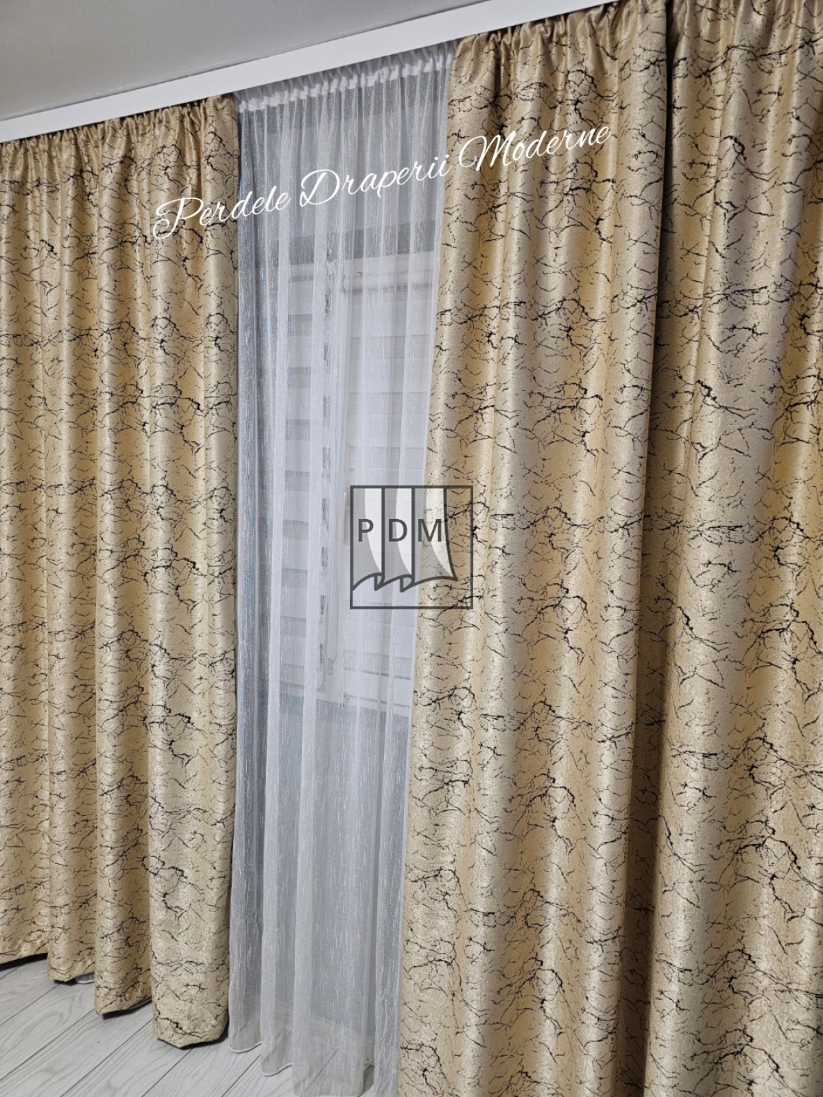 Draperie Blackout, crem/maro imagine 2