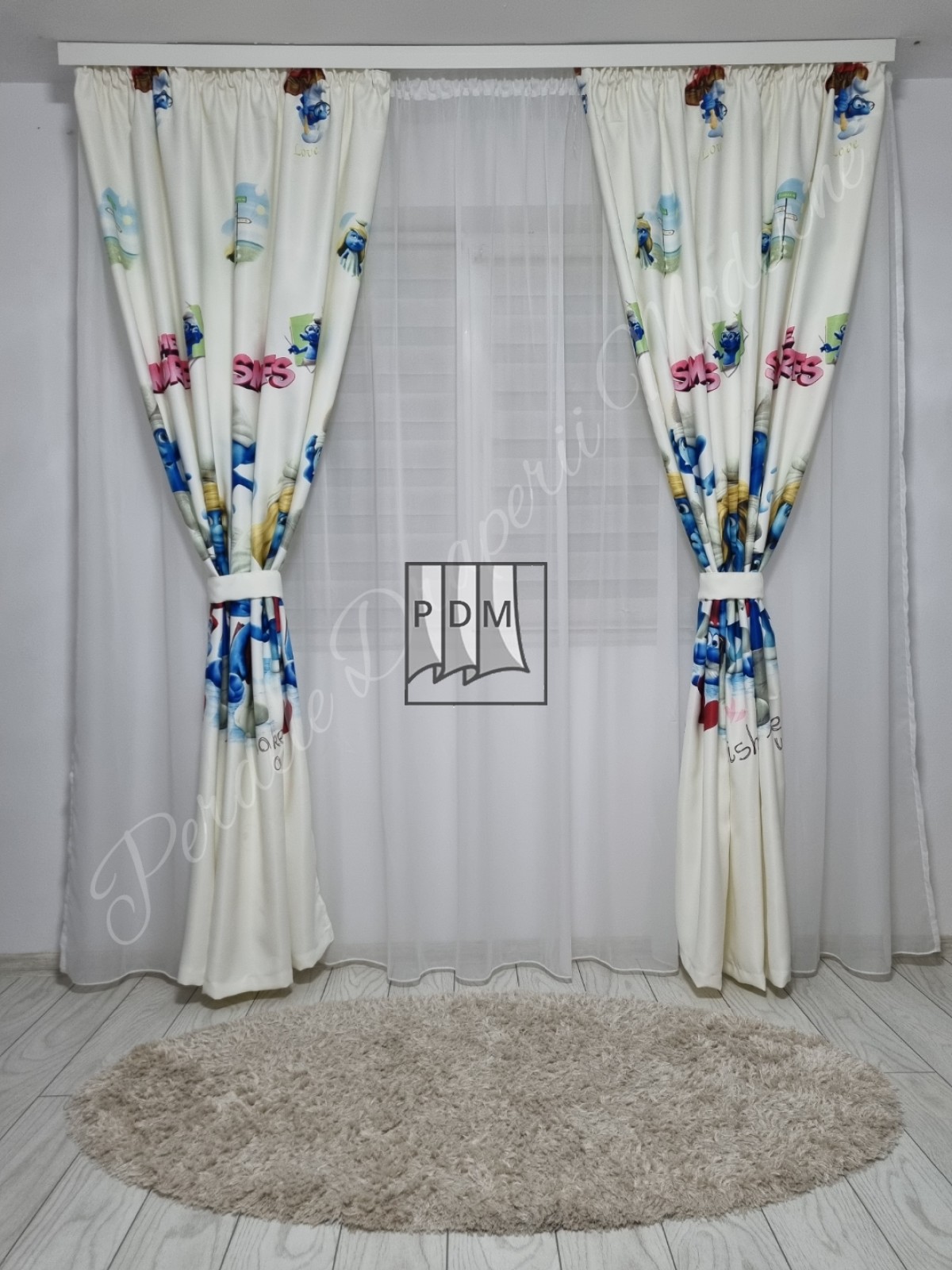 Draperie saten,strumfi imagine 3