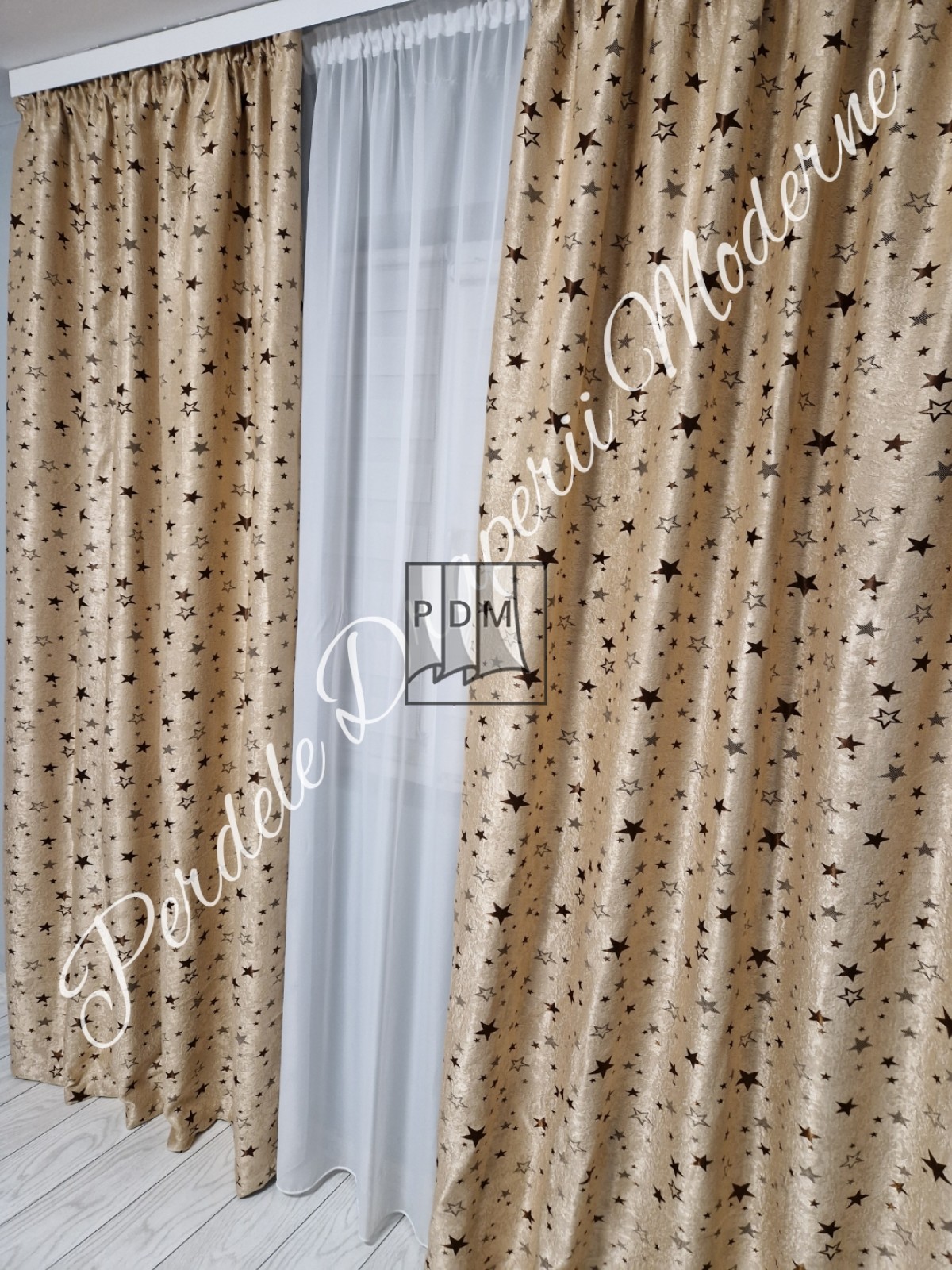 Draperie Blackout, crem/maro imagine 2