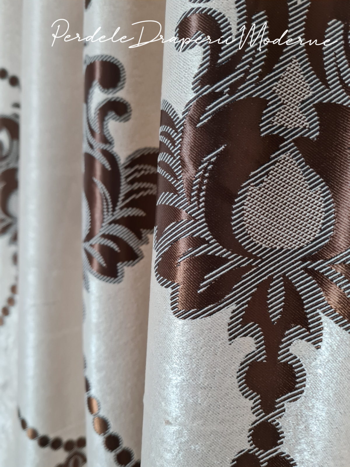 Draperie Blackout,crem/maro,baroc lantisor imagine 4