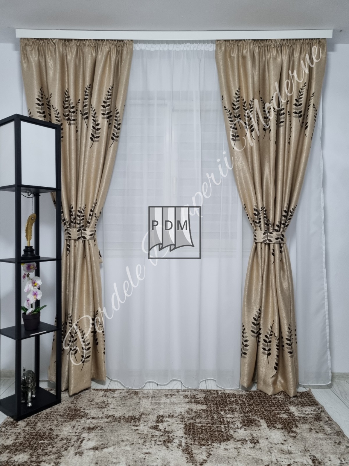 Draperie Blackout,crem/maro imagine 2