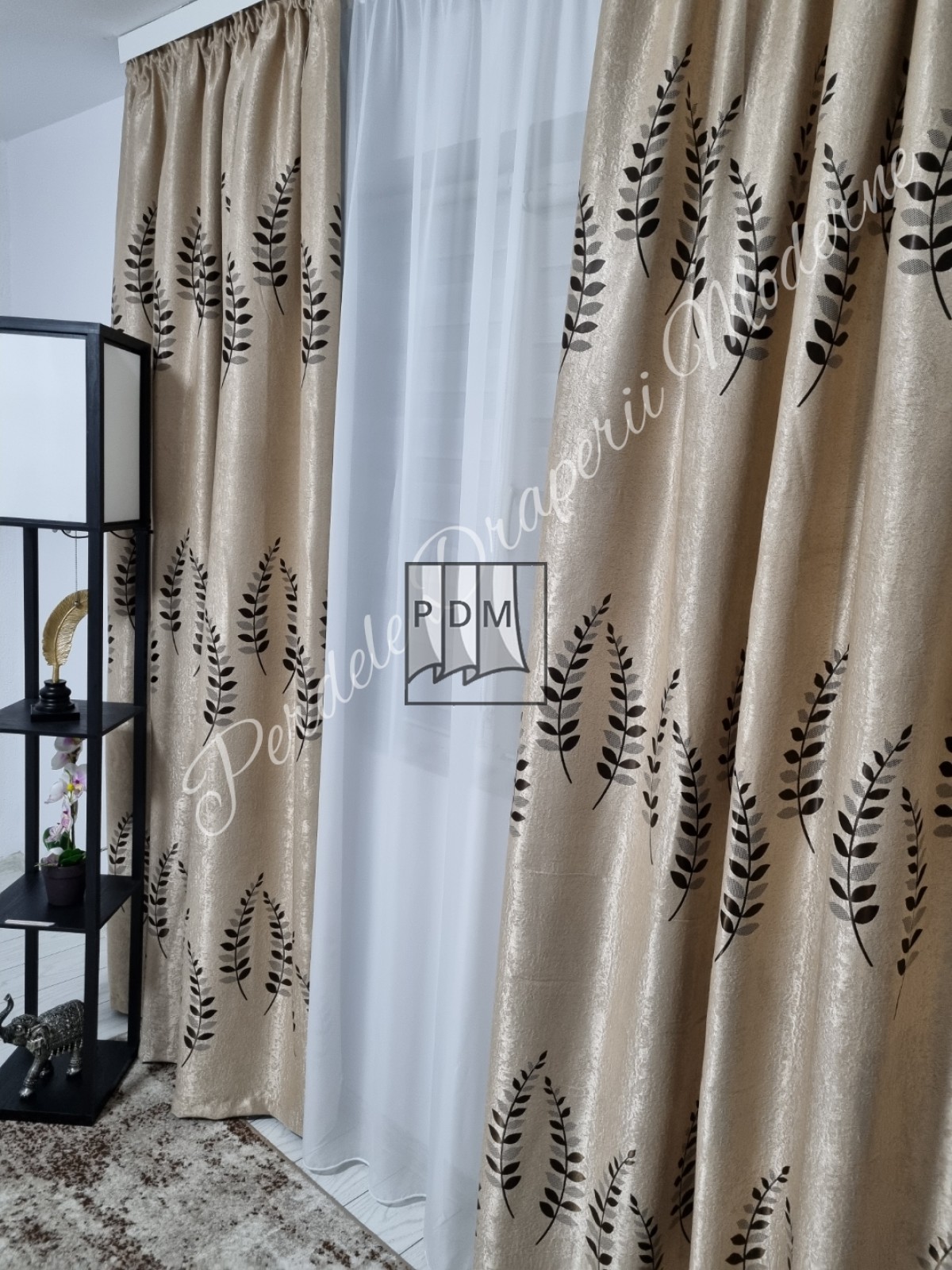 Draperie Blackout,crem/maro imagine 3     
