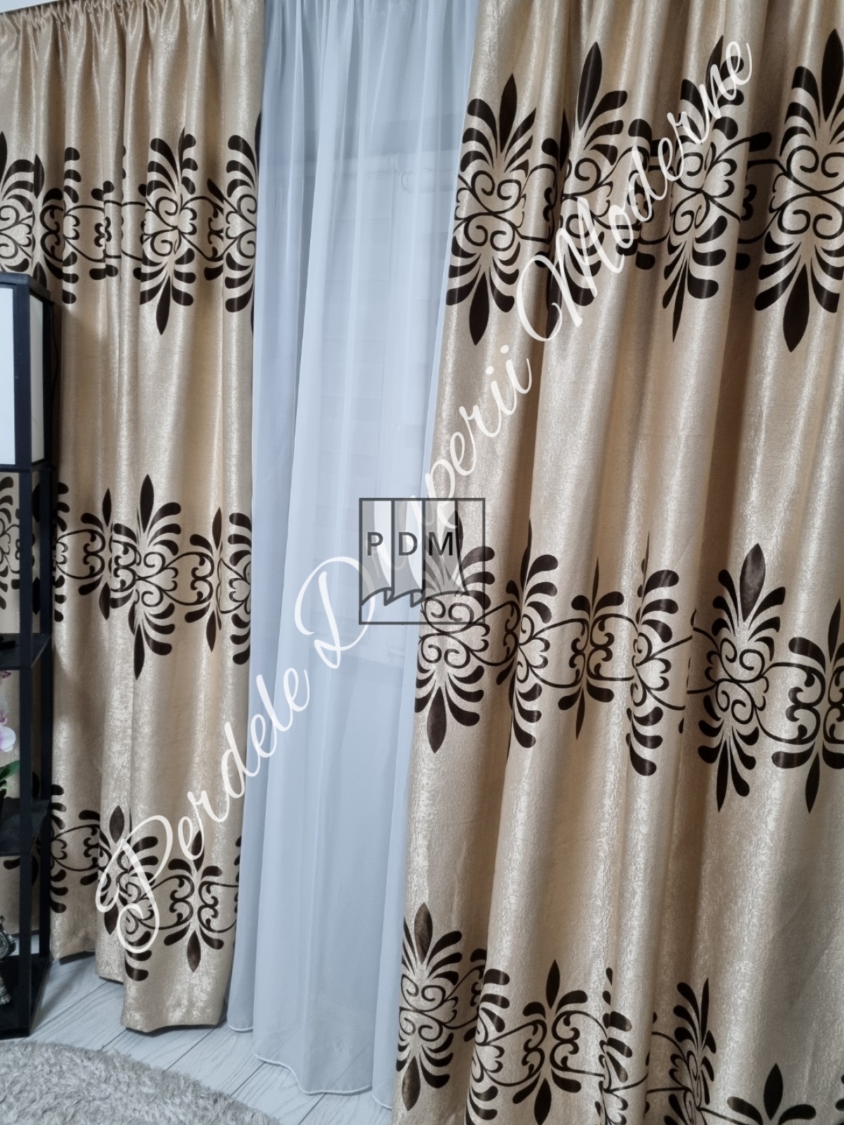 Draperie Blackout,crem/maro imagine 3     
