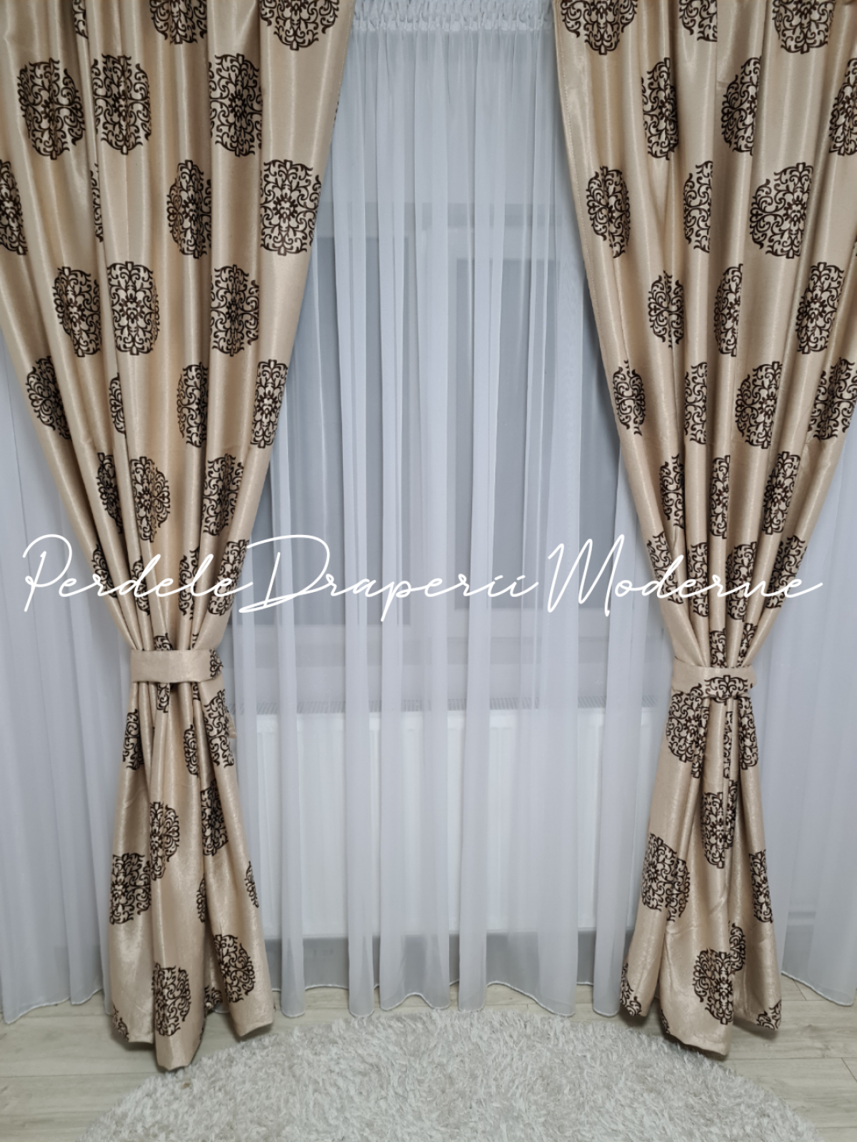 Draperie Blackout,crem/maro imagine 2