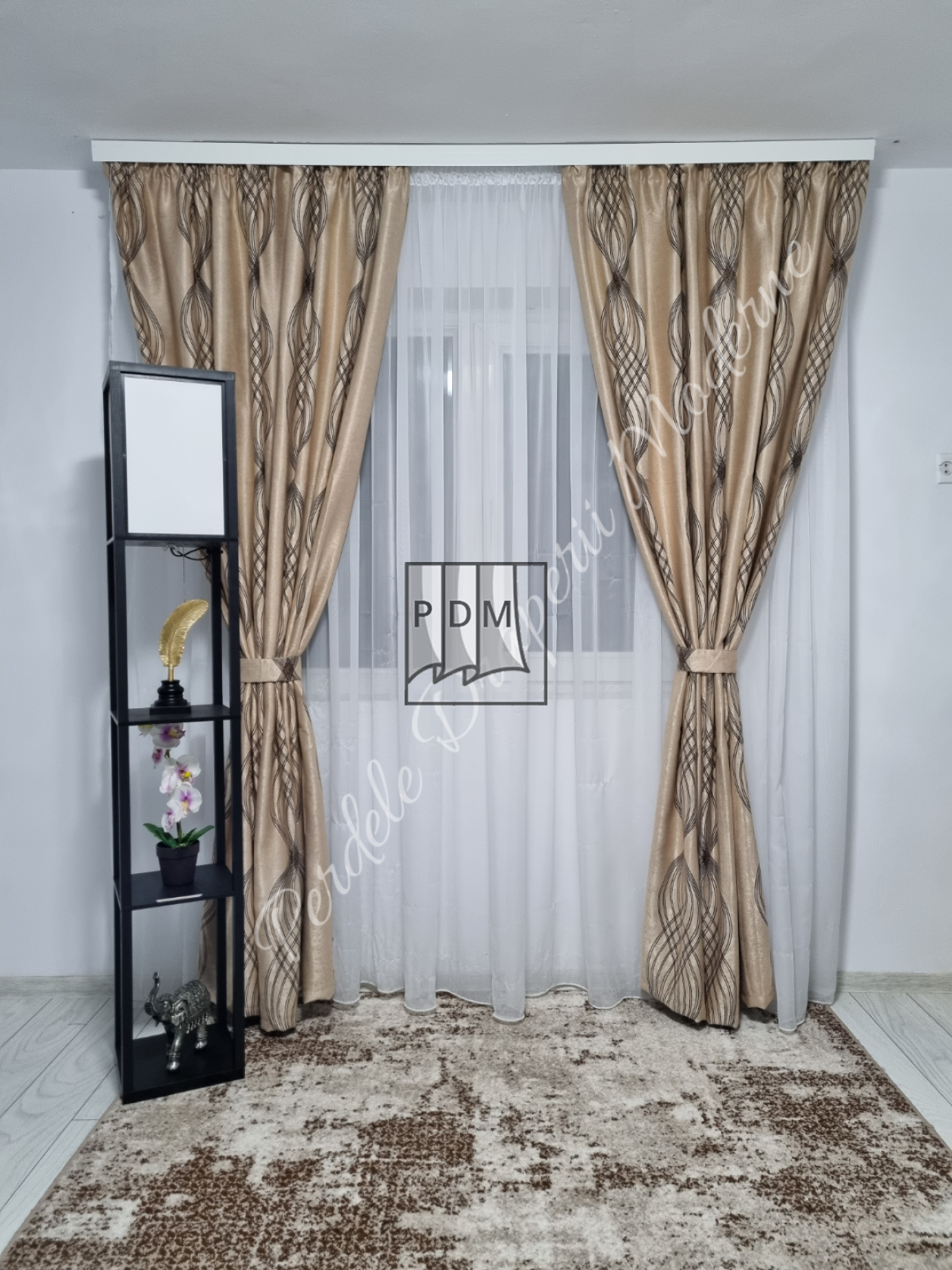 Draperie Blackout,crem/maro imagine 3     