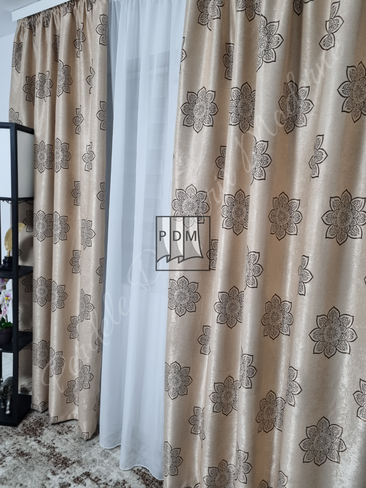 Draperie Blackout,crem/maro imagine 2