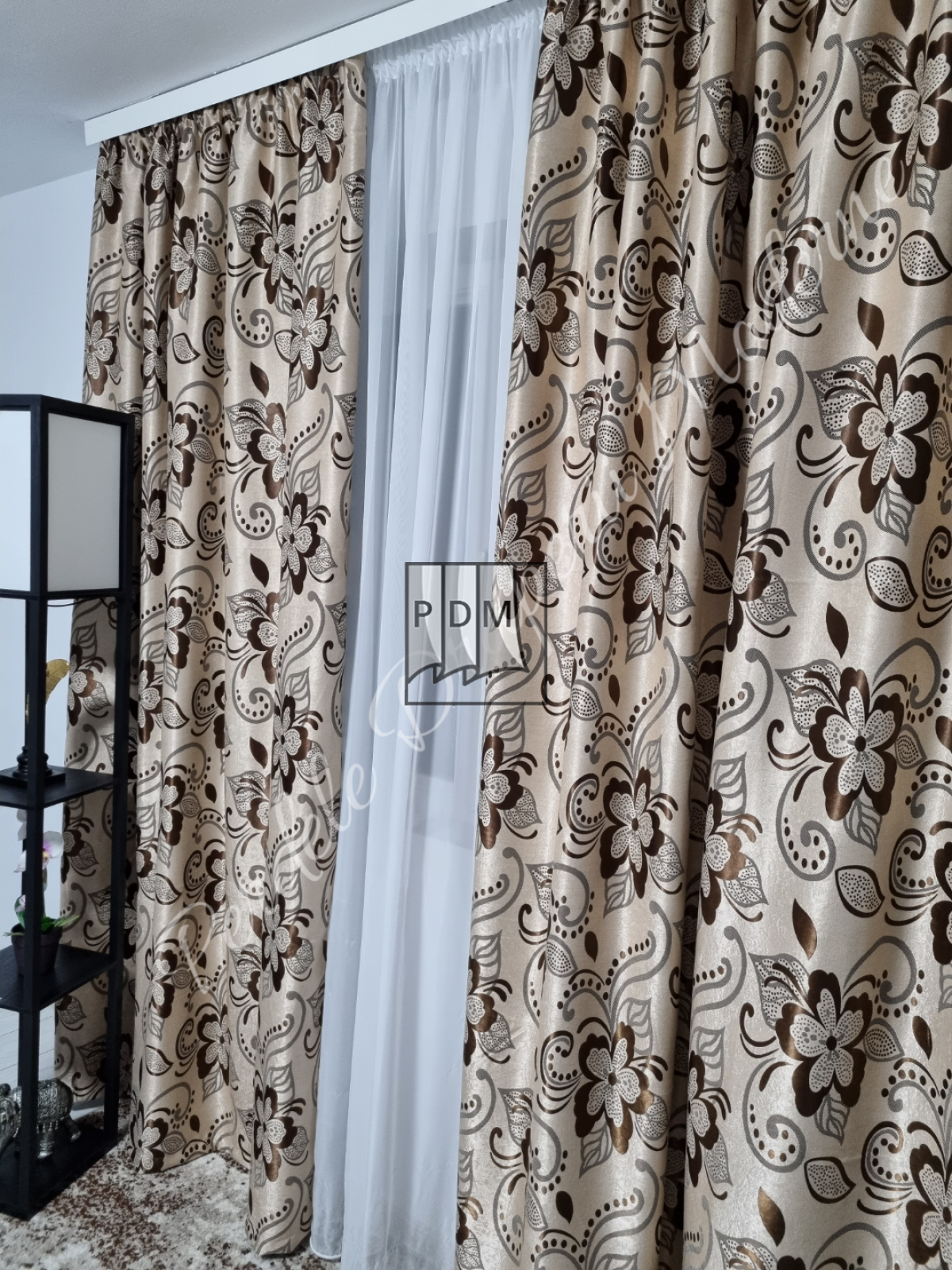 Draperie Blackout,flori rotunde imagine 3     