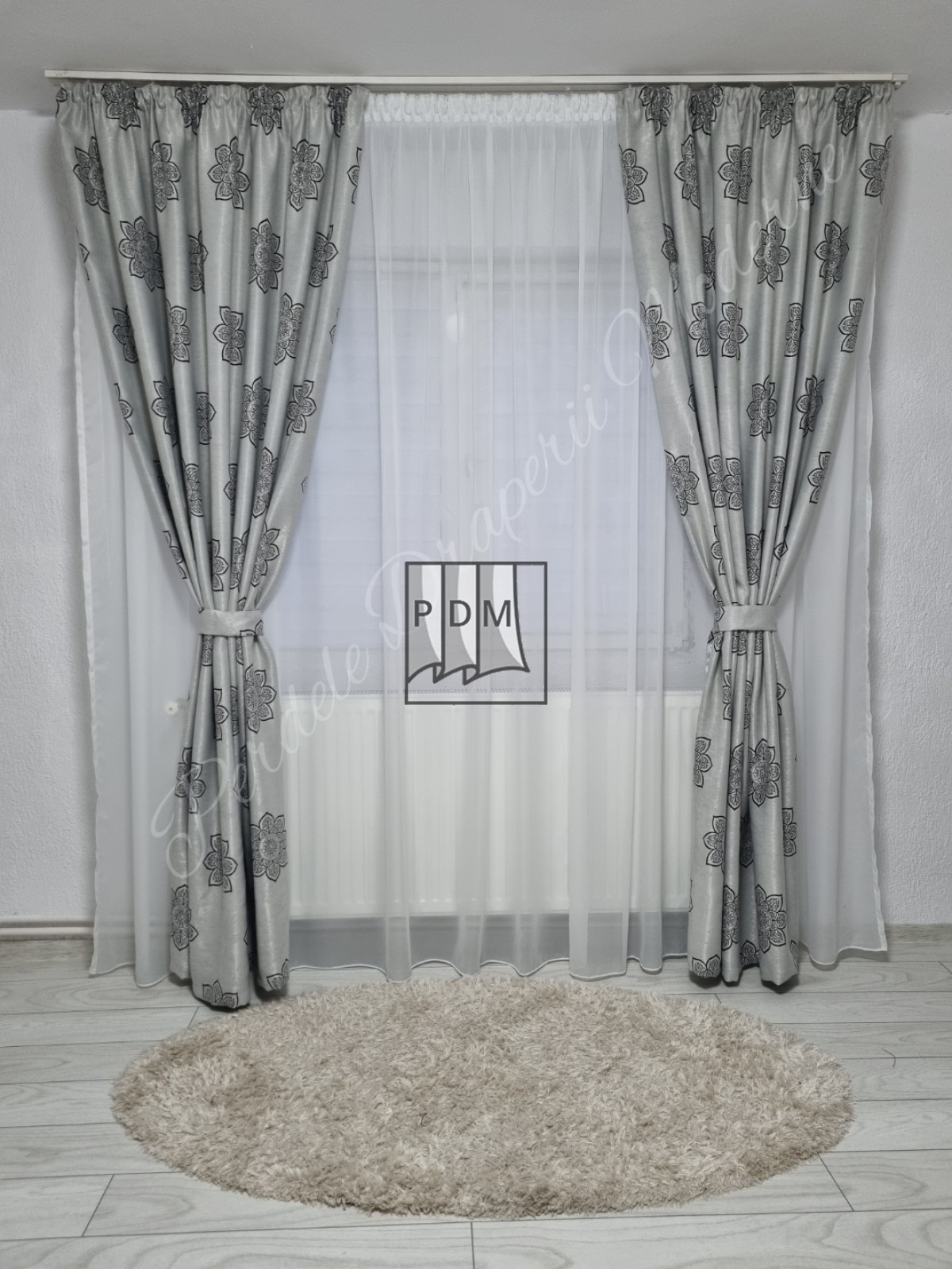 Draperie Blackout,gri/negru imagine 2