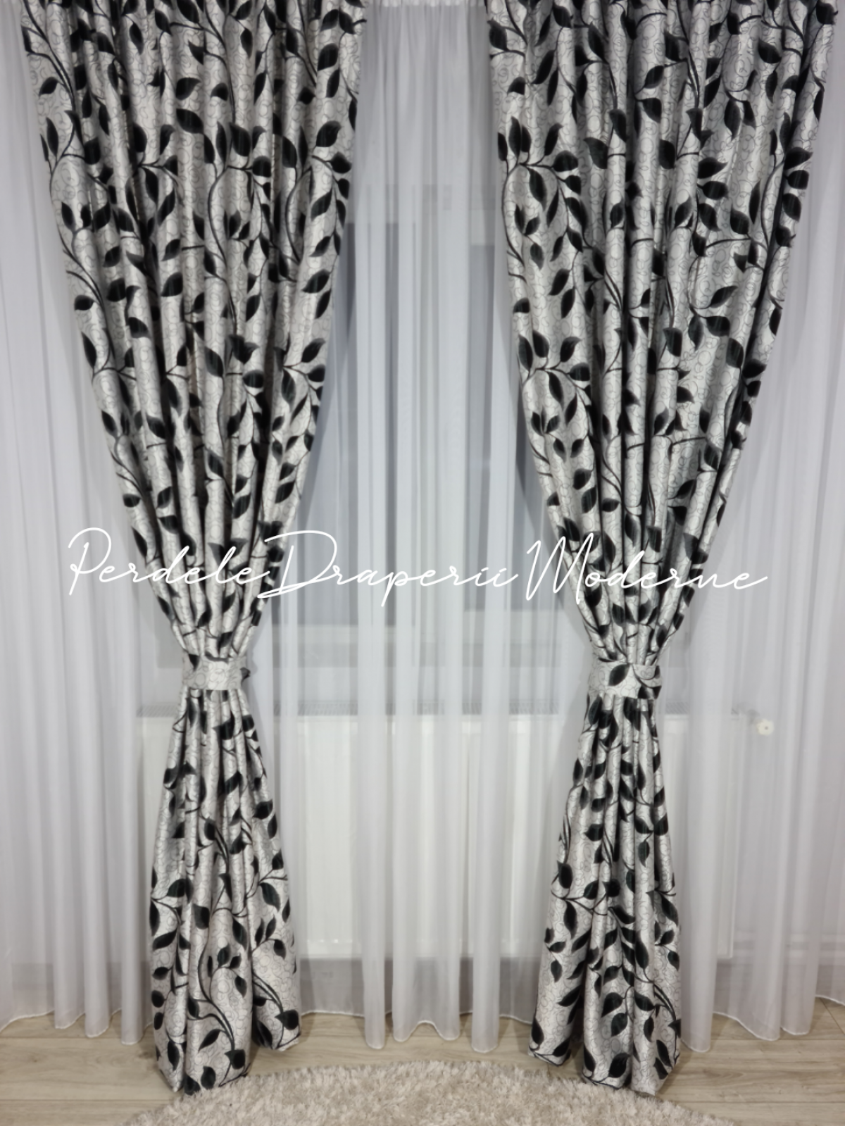 Draperie Blackout,gri/negru imagine 2