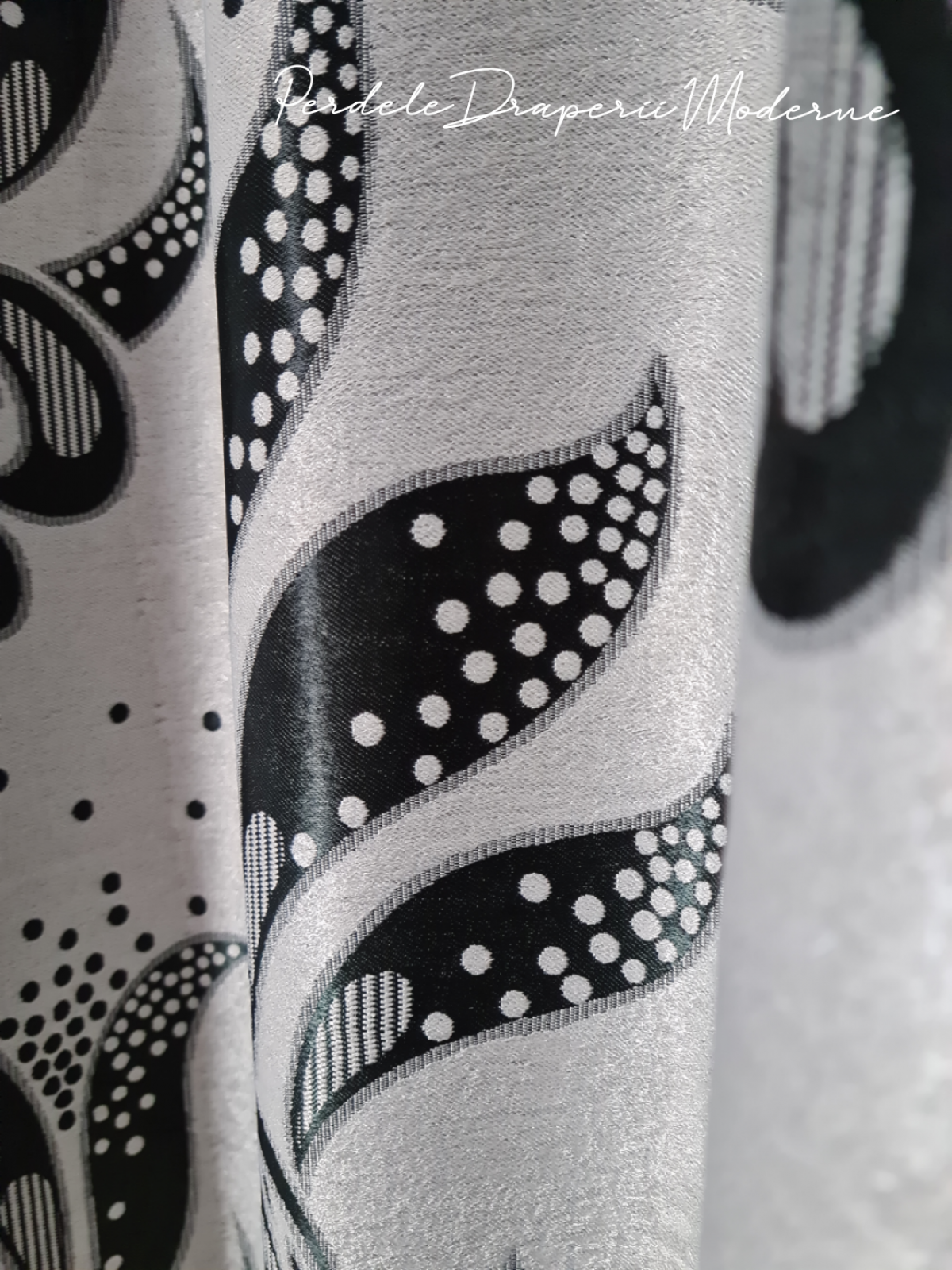 Draperie Blackout,gri/negru imagine 3     