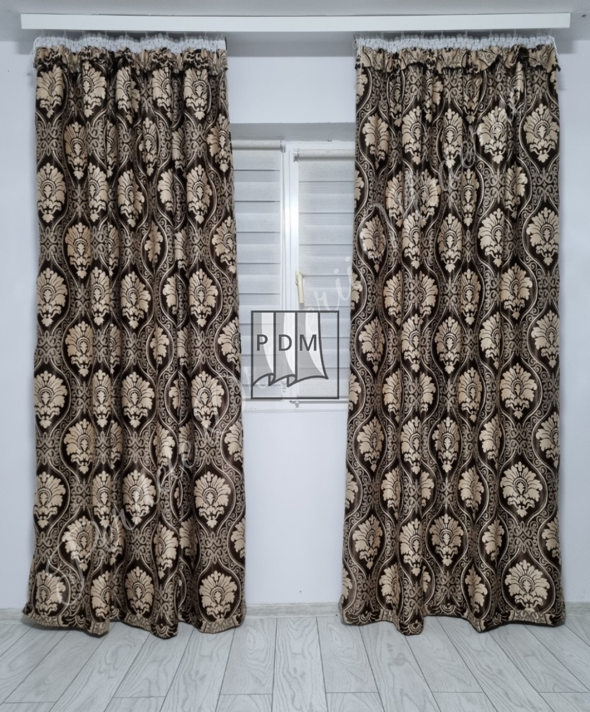 Draperie Blackout,model baroc,maro imagine 1