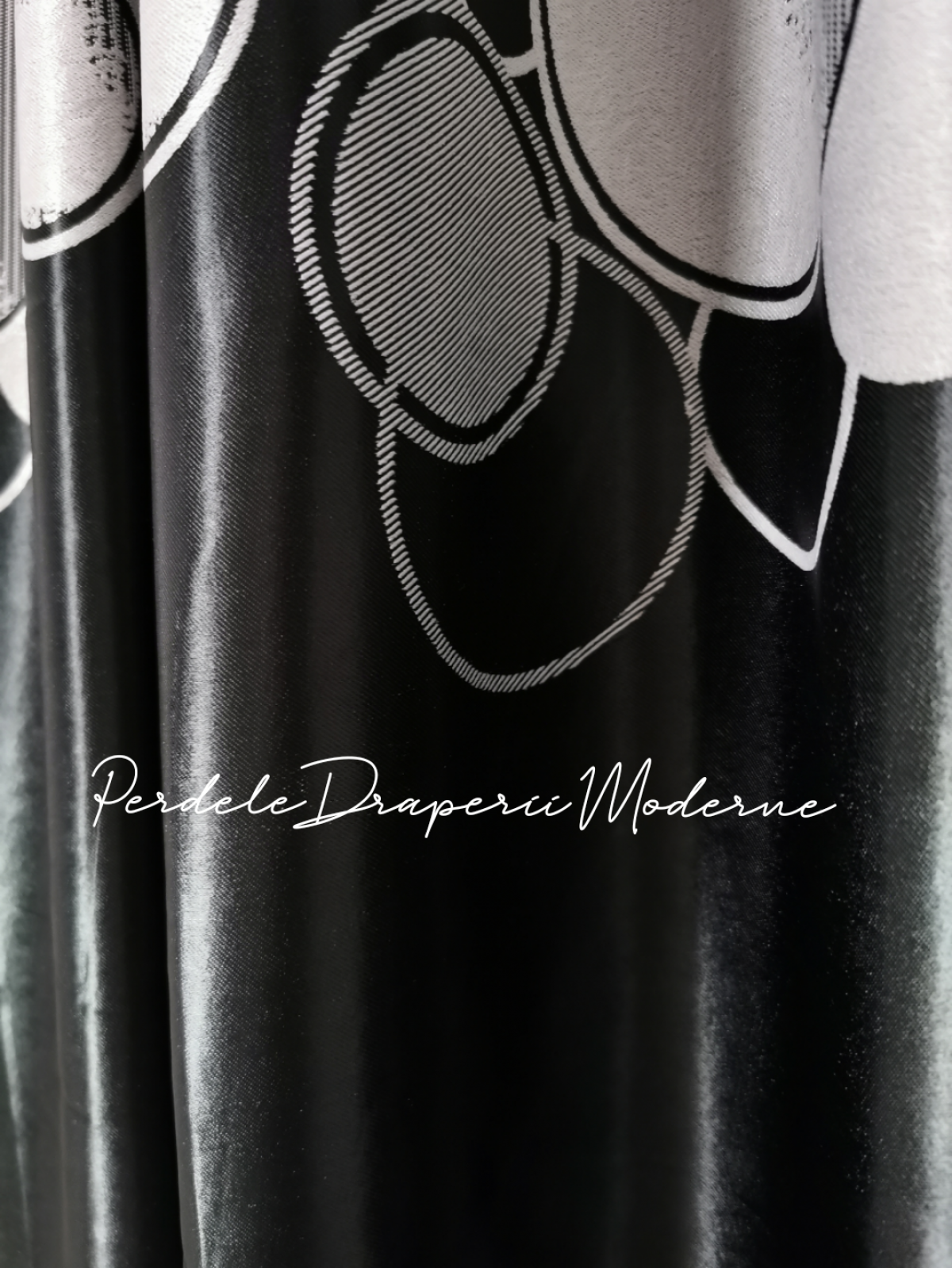 Draperie Blackout,negru/gri,buline 2 imagine 4