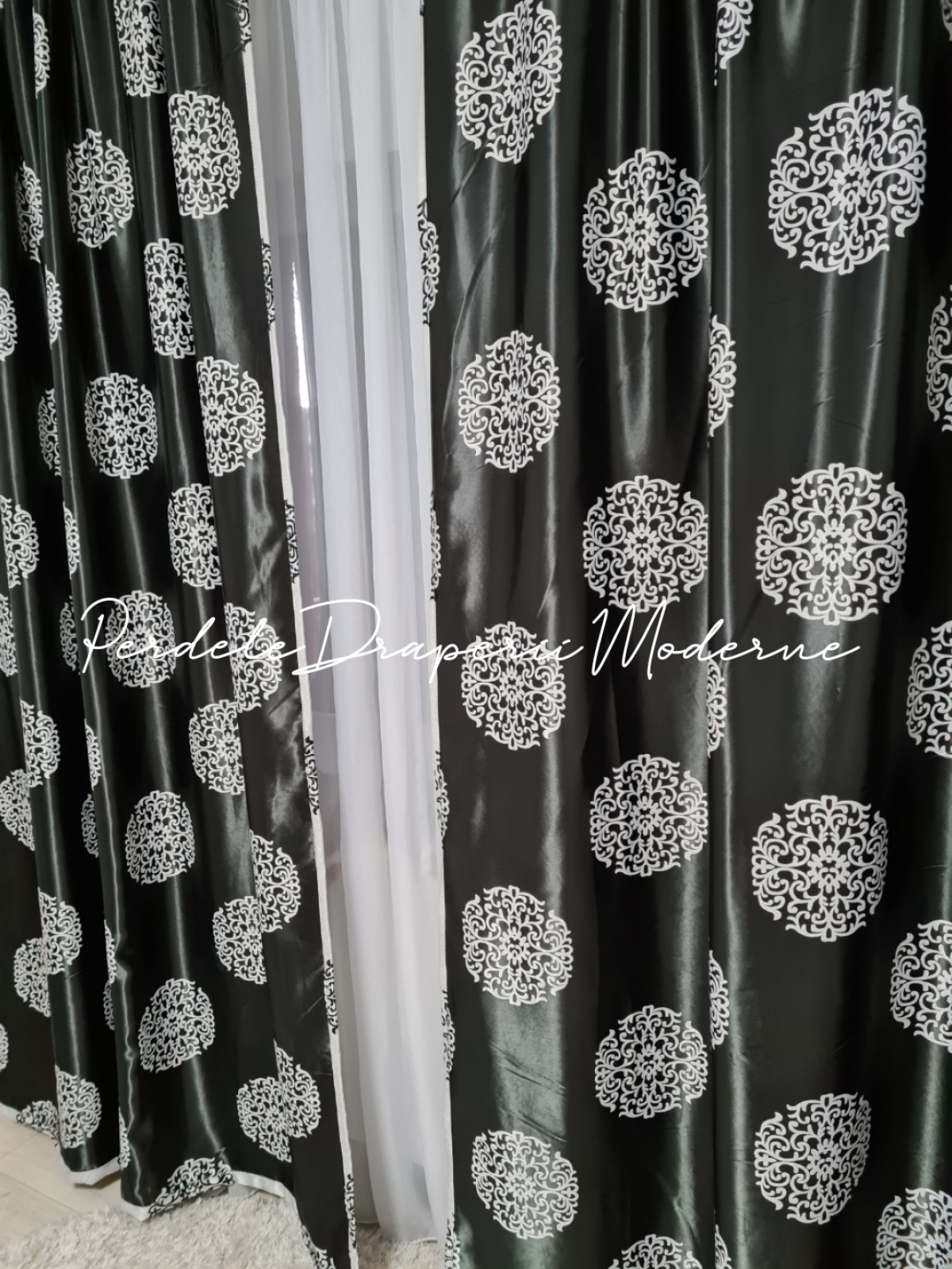 Draperie Blackout,negru/gri imagine 2