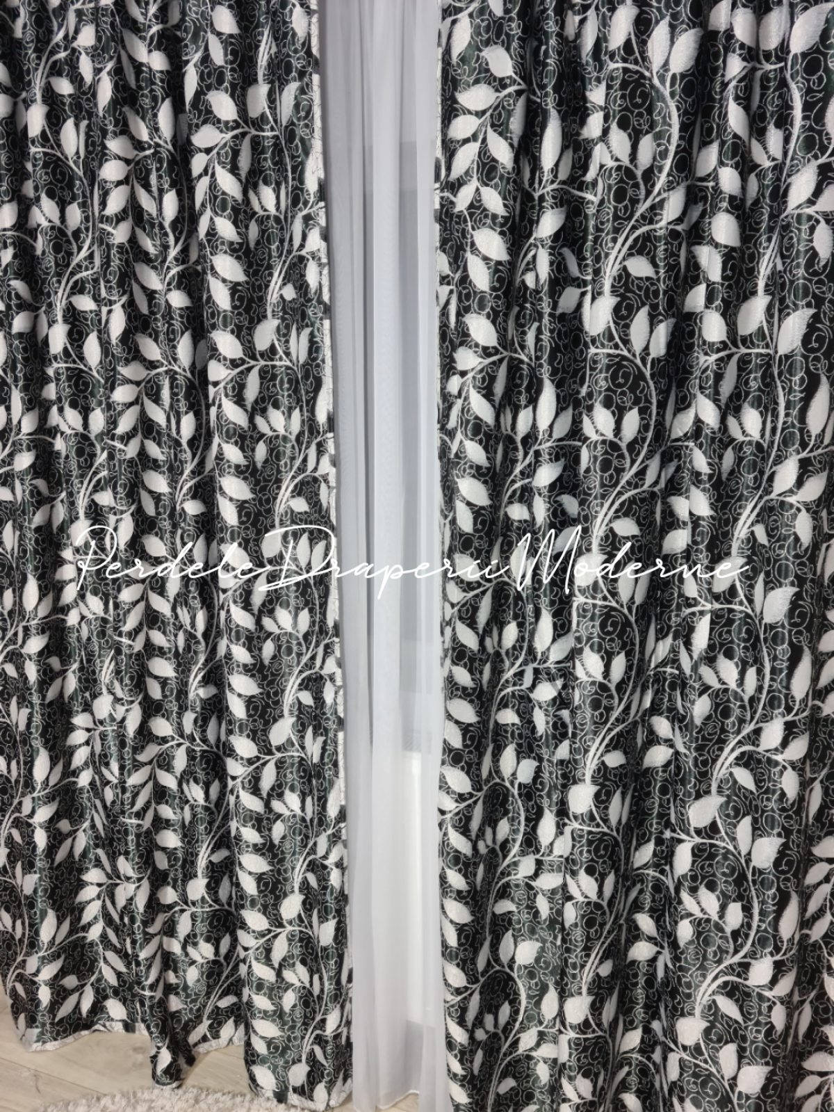 Draperie Blackout,negru/gri imagine 3     