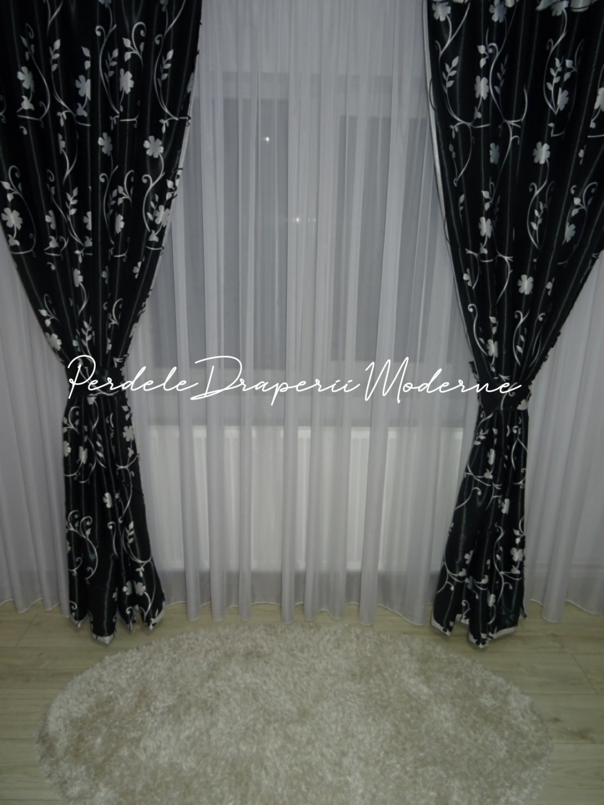 Draperie Blackout,negru/gri imagine 4