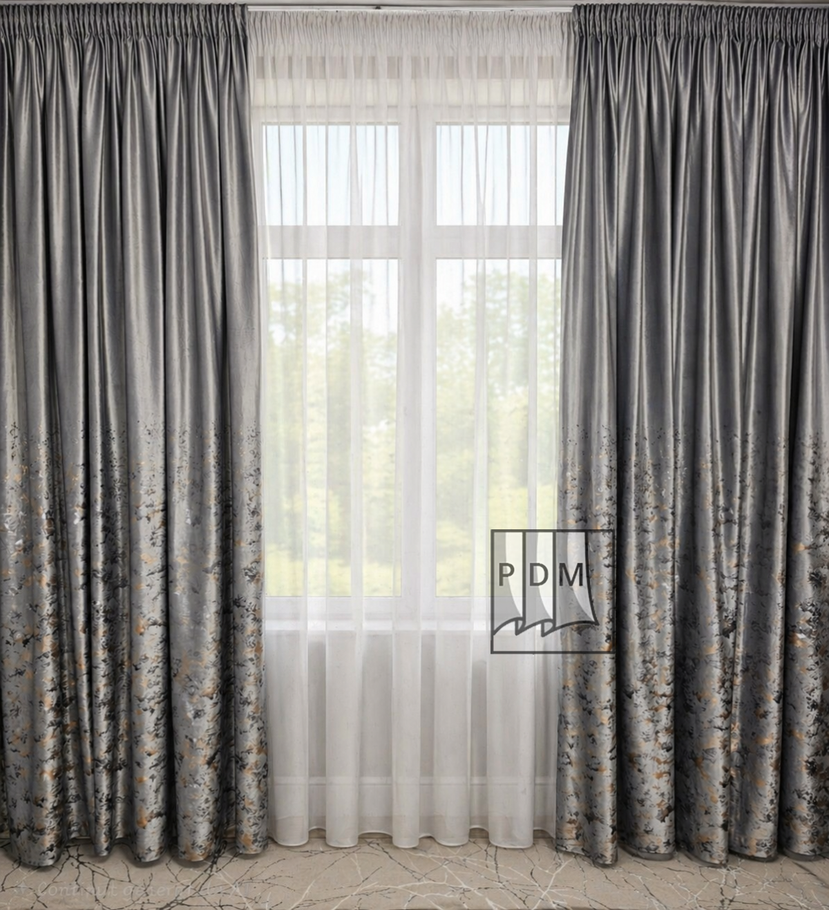poze Draperie catifea gri, insertii argintii