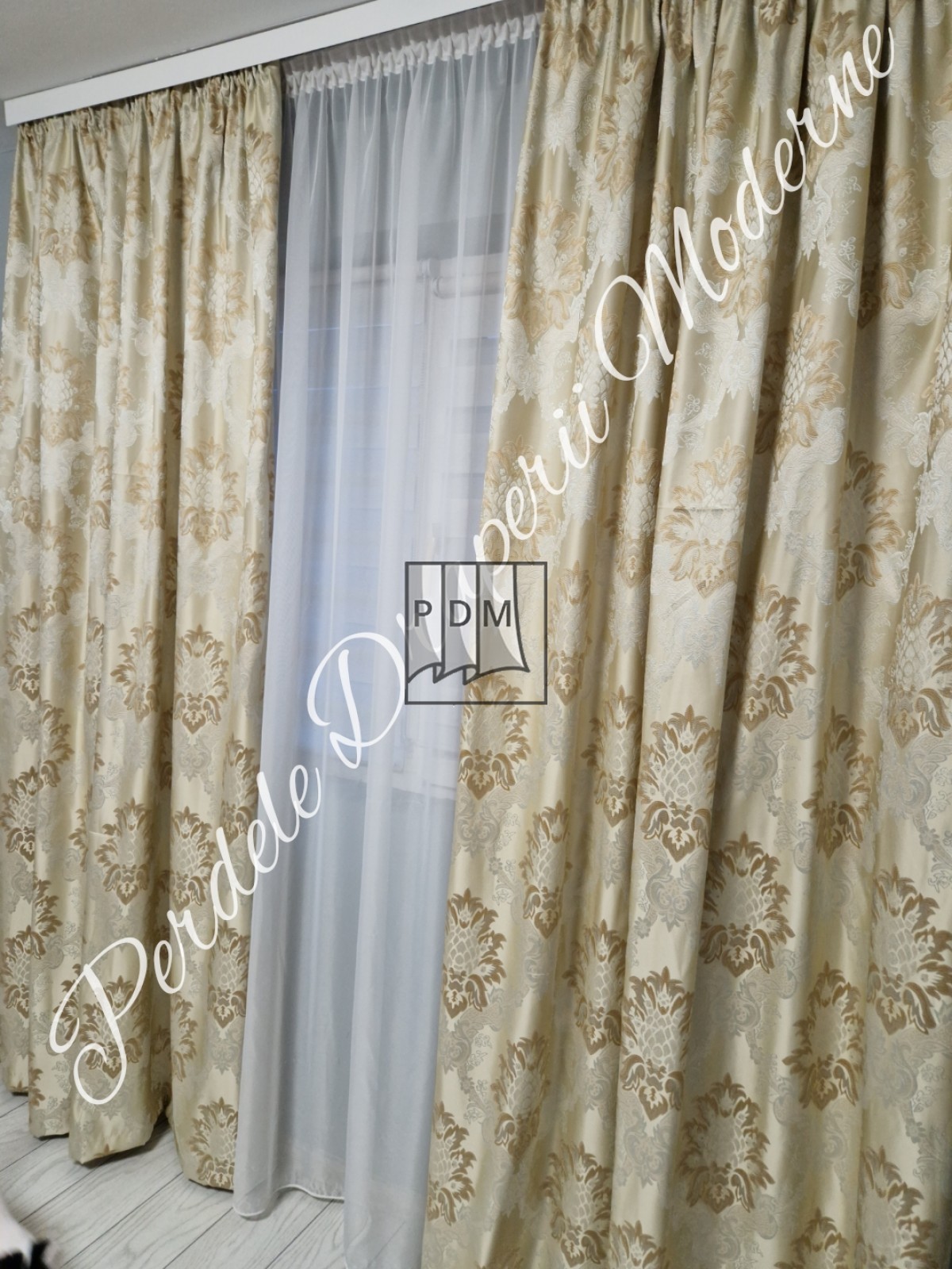 Draperie saten,crem/bej imagine 2
