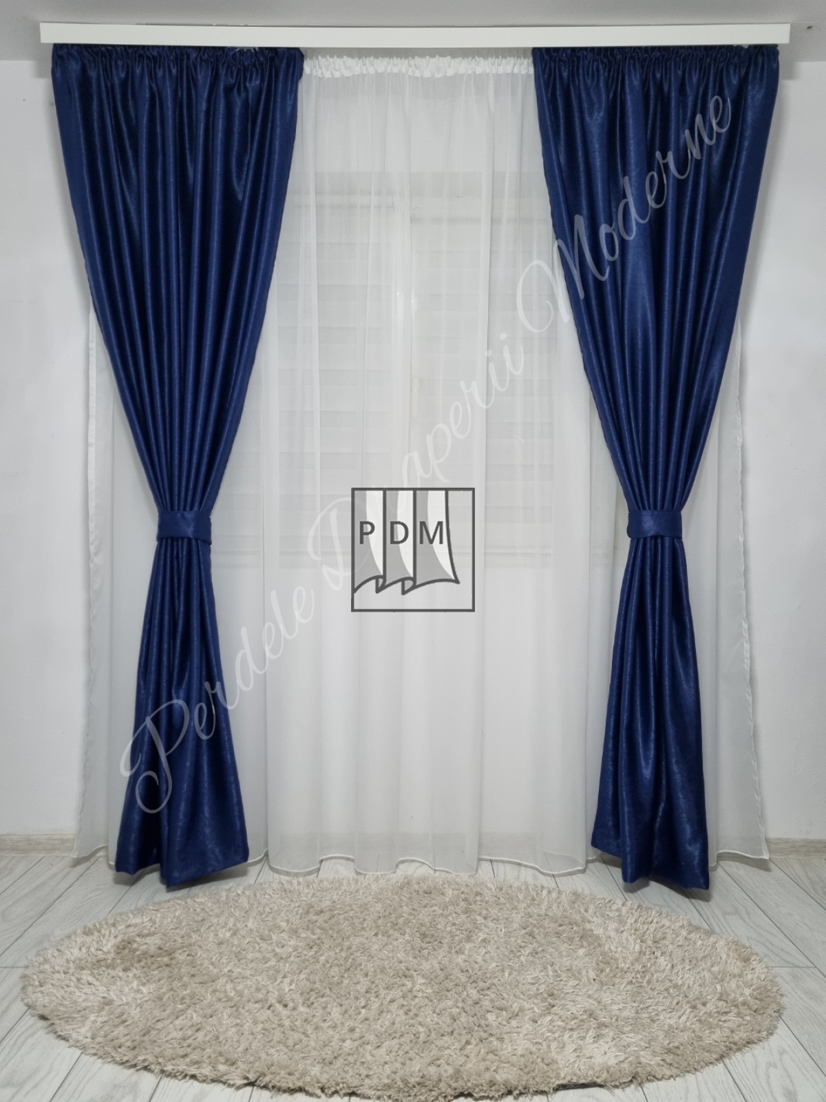 Draperie soft blackout,albastru imperial imagine 4