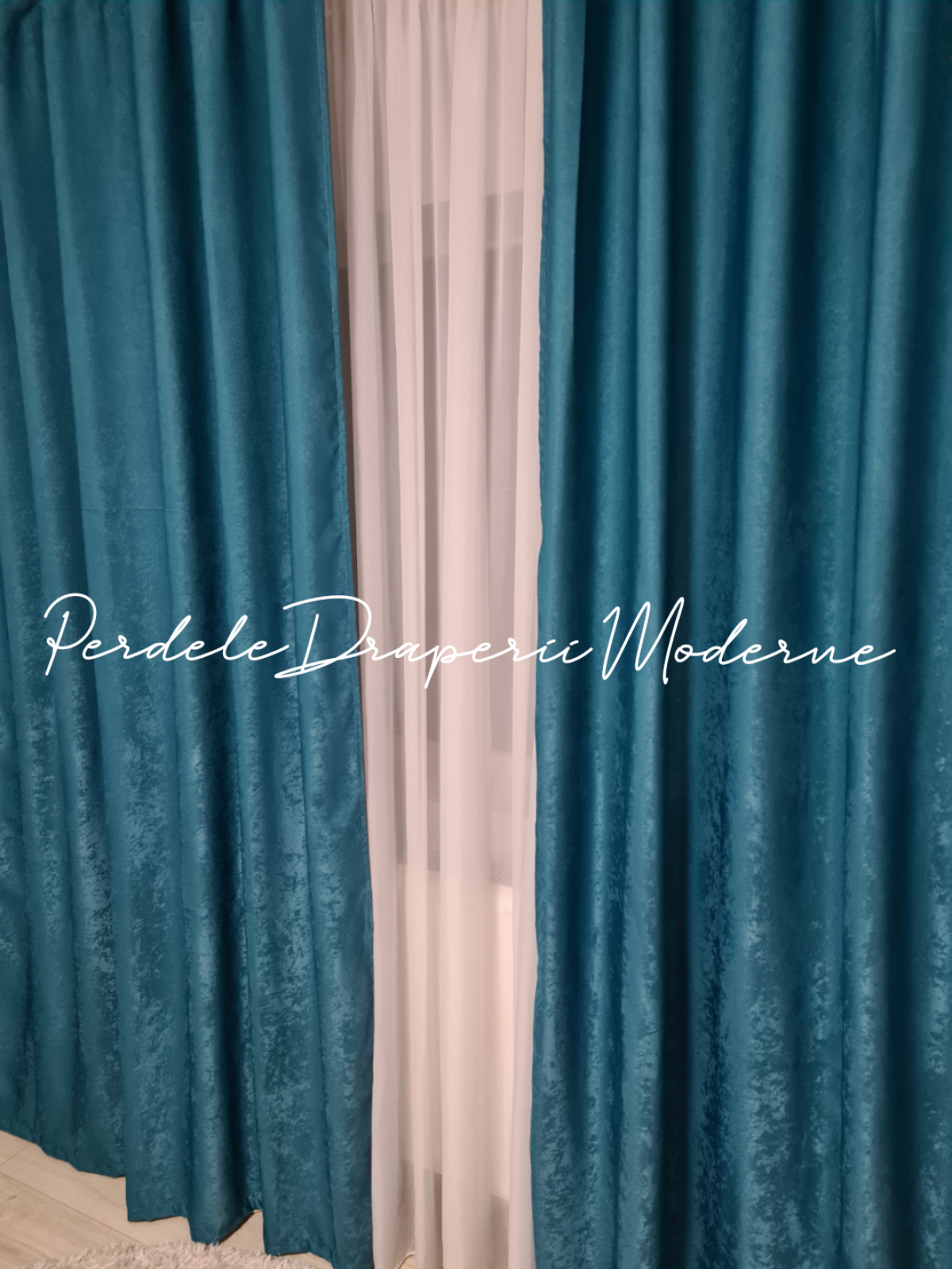 Draperie soft,turqoise imagine 2
