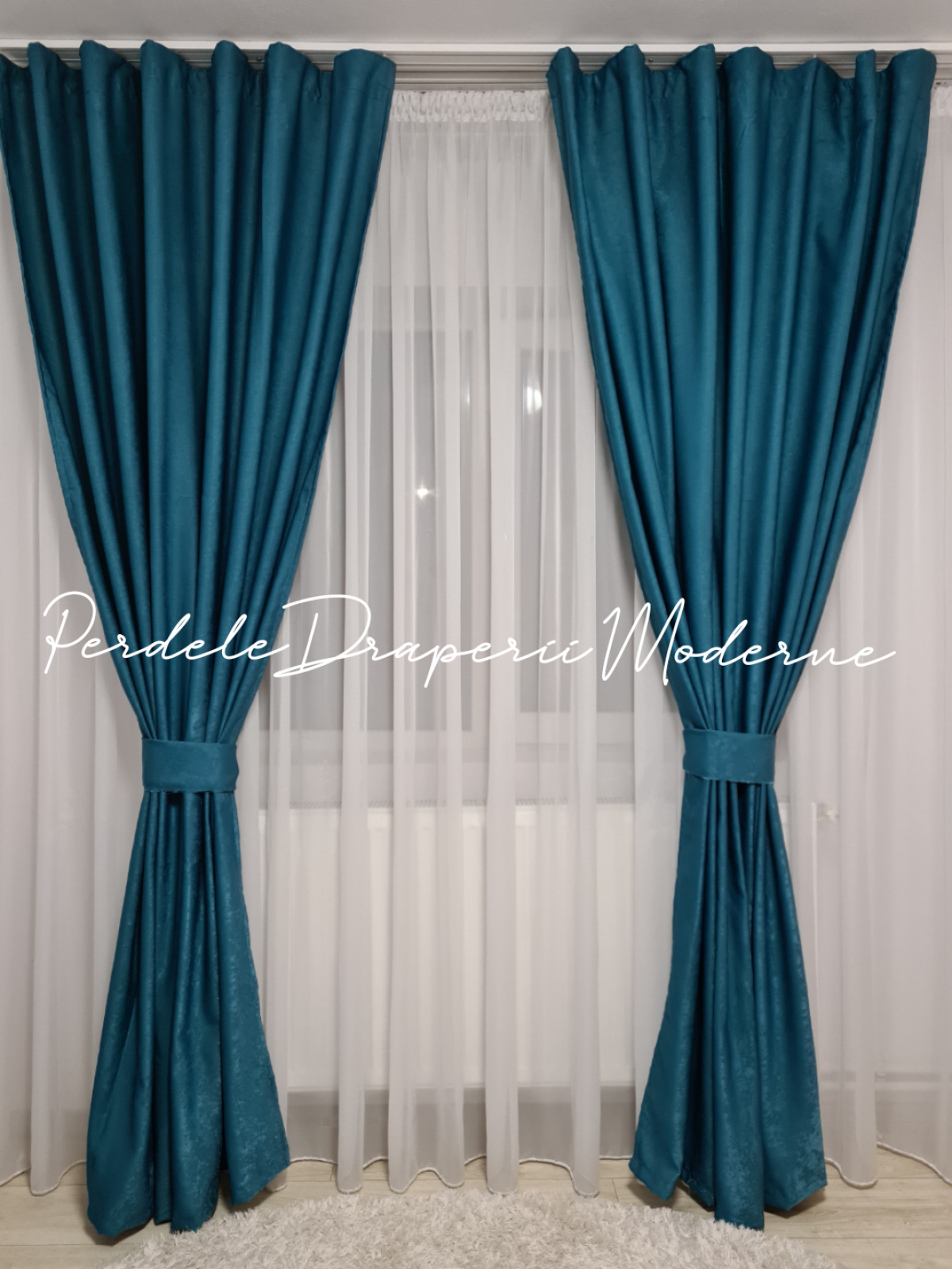 Draperie soft,turqoise imagine 3