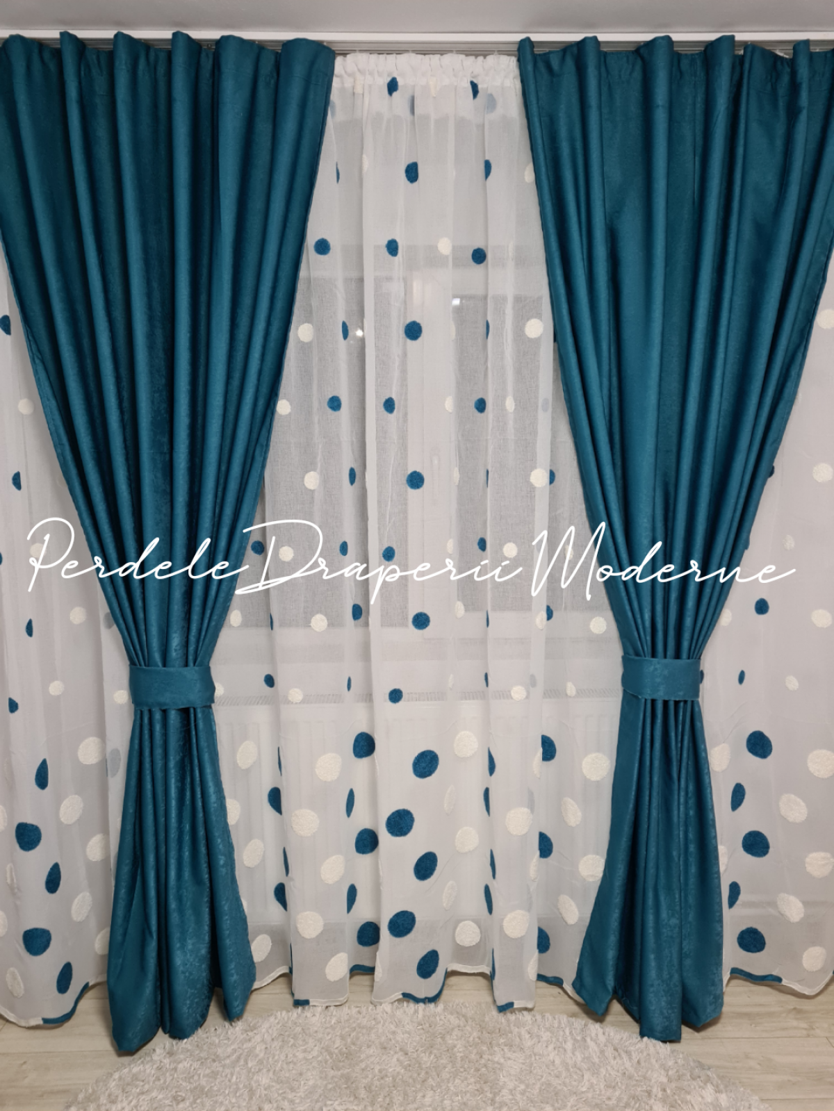 Draperie soft,turqoise imagine 5