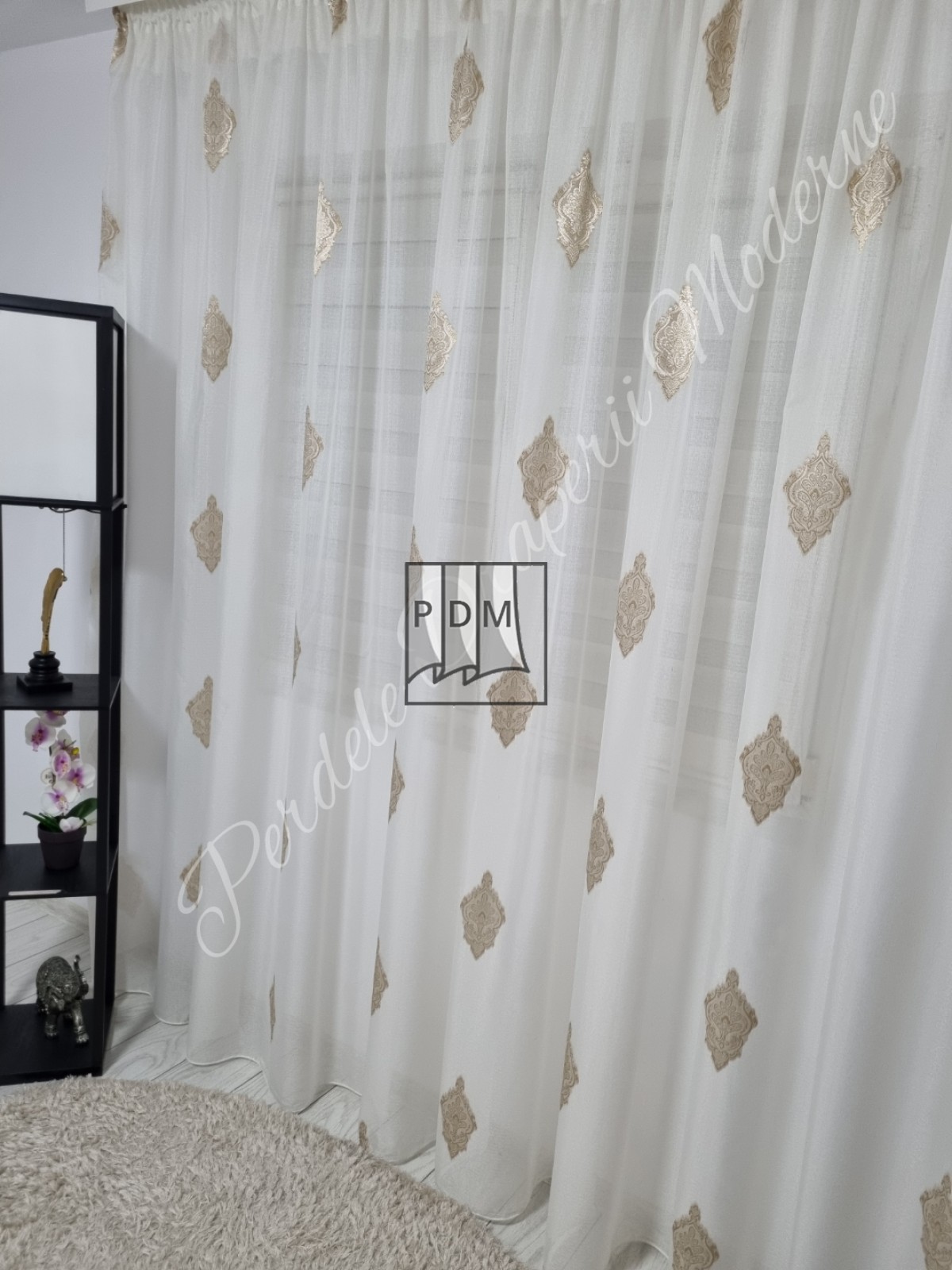 Perdea in cristal,model baroc,capuccino imagine 2