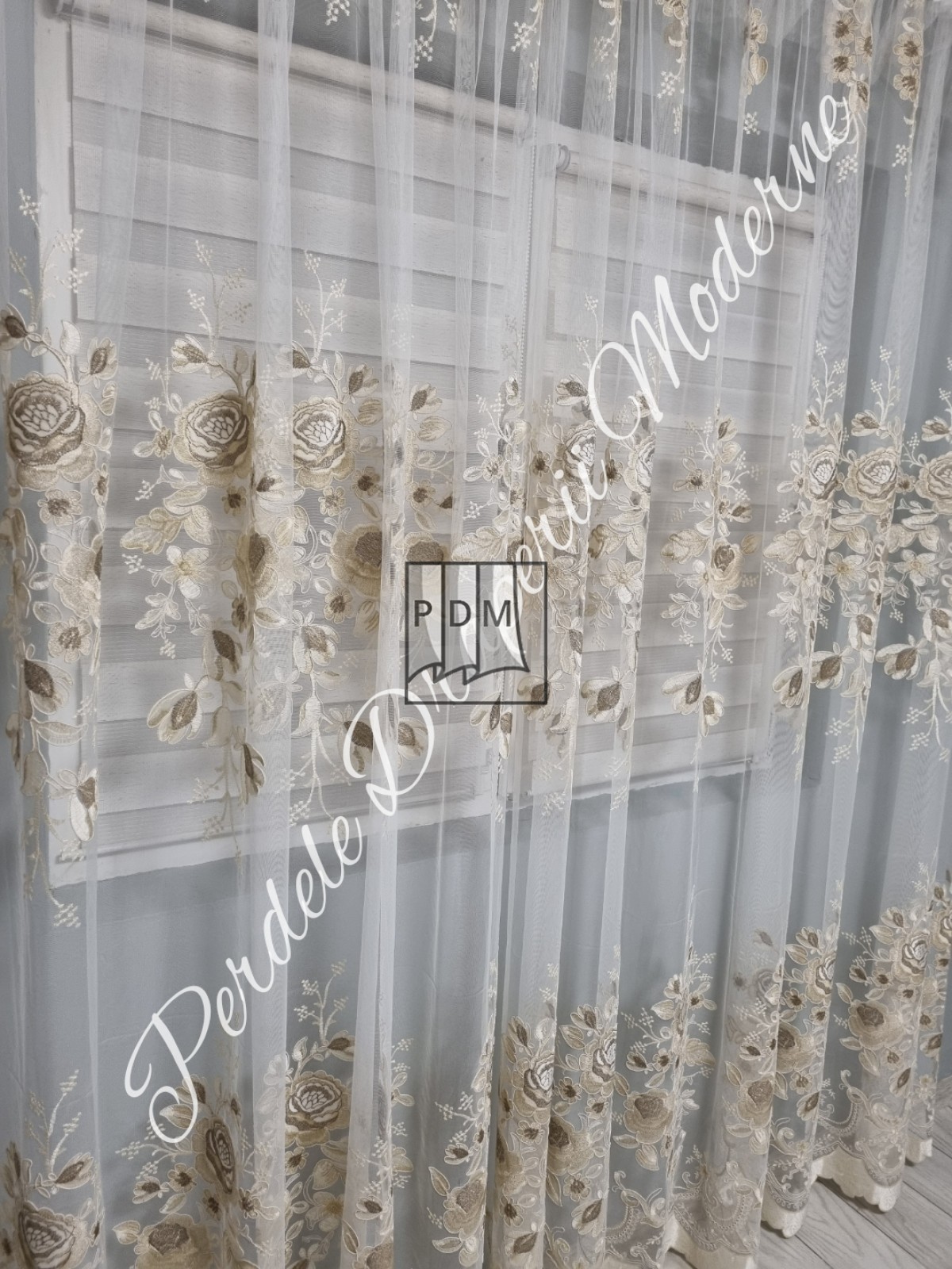 Perdea tulle brodat, gama lux imagine 3     
