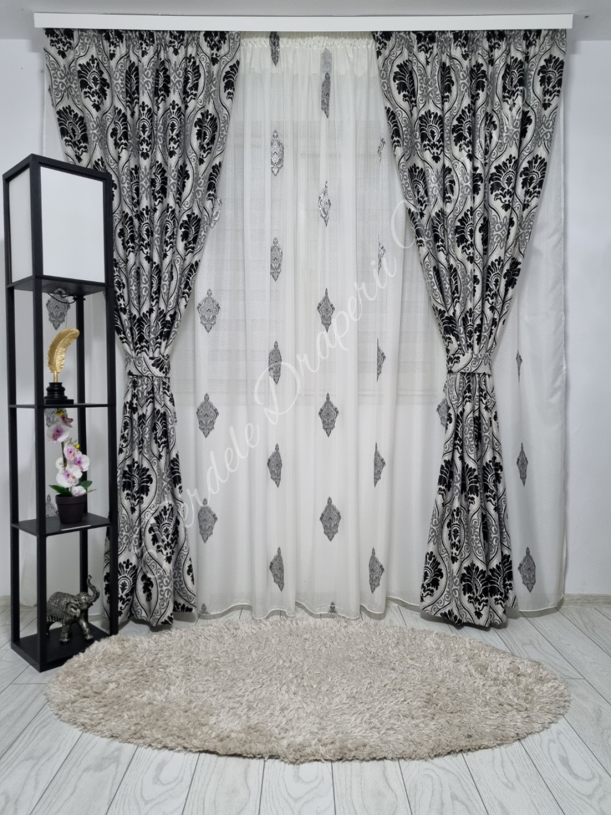poze Set baroc in cristal,negru/gri