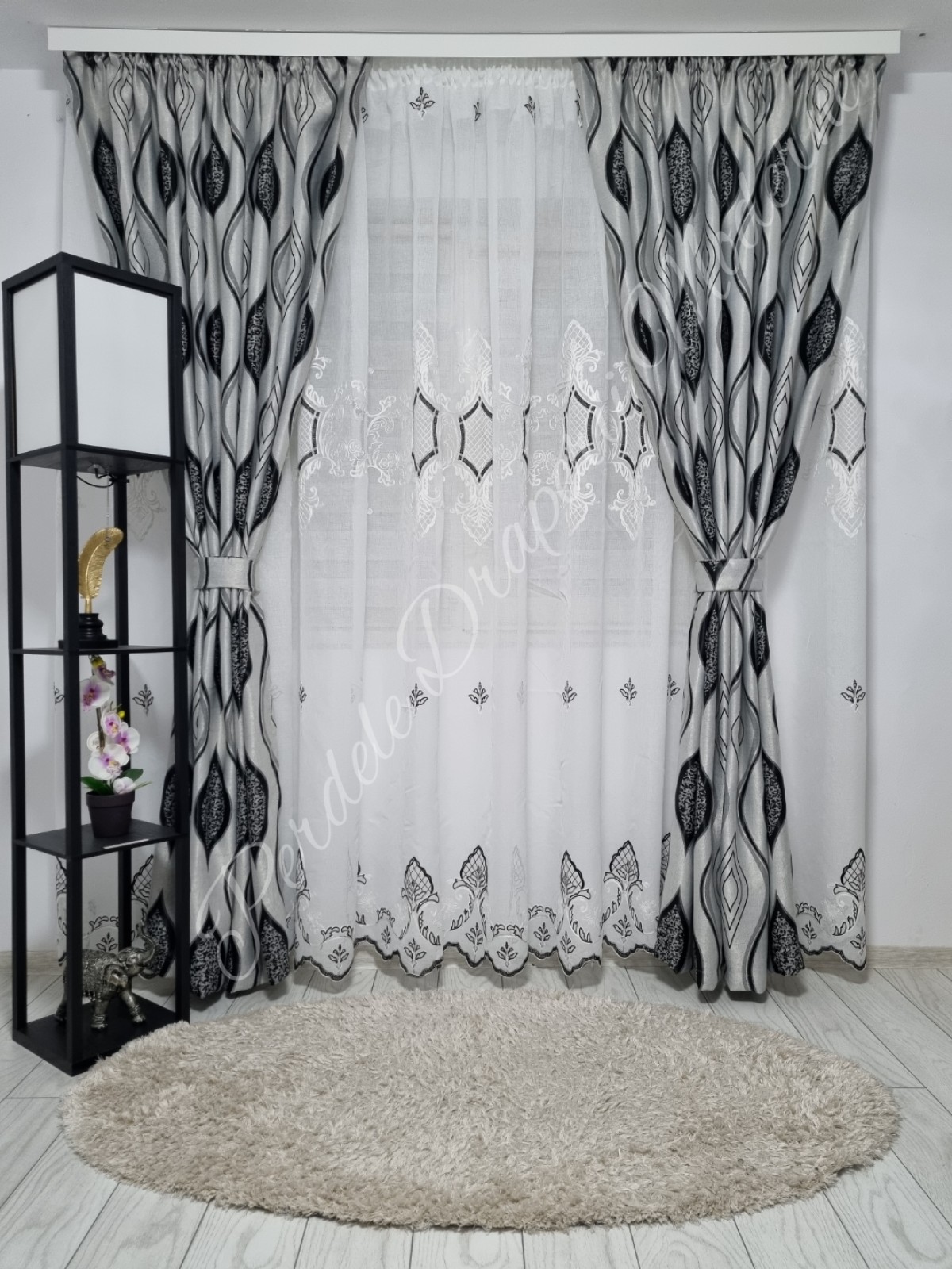 poze Set baroc romb,gri/negru