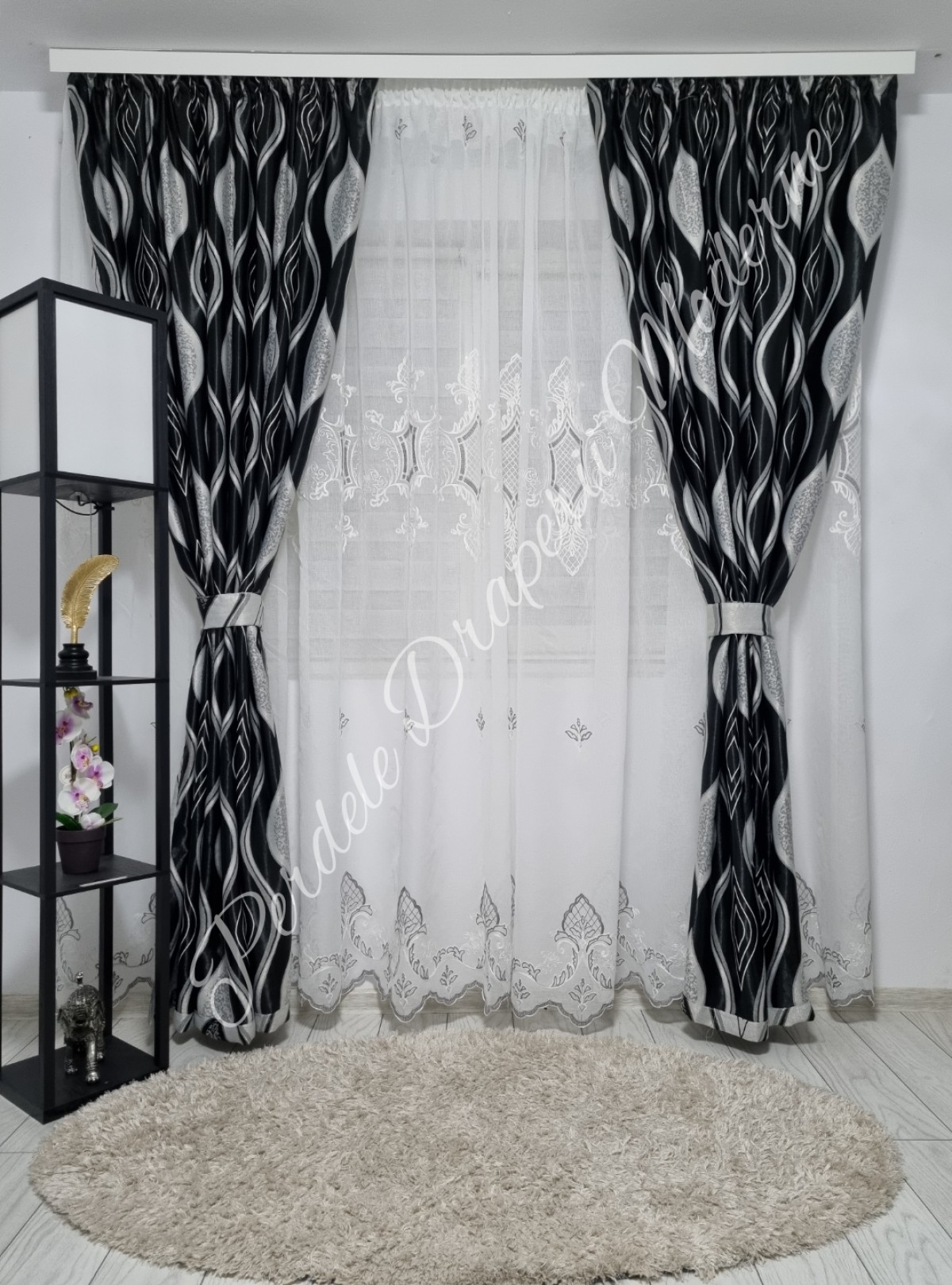 poze Set baroc romb,negru/gri