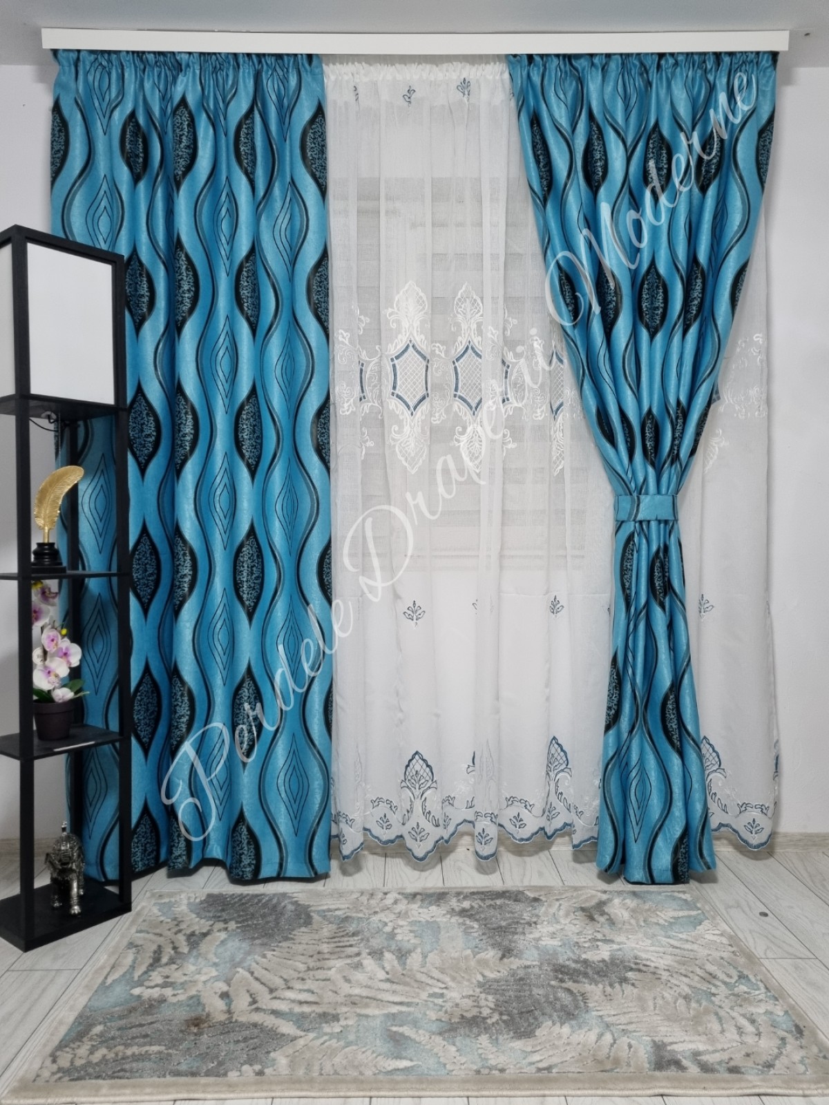 Set baroc romb,turcoaz imagine 2